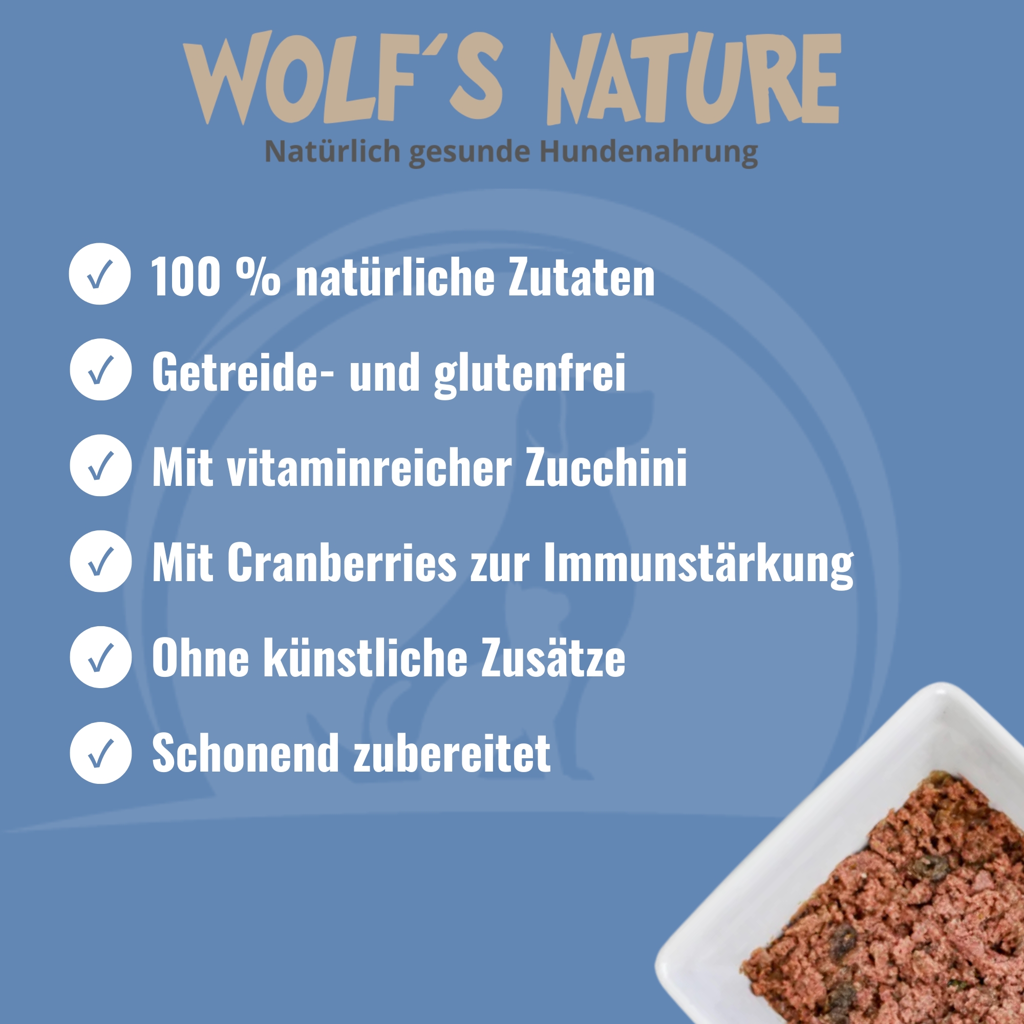 Wolf's Nature Ente & Huhn mit Zucchini & Cranberry