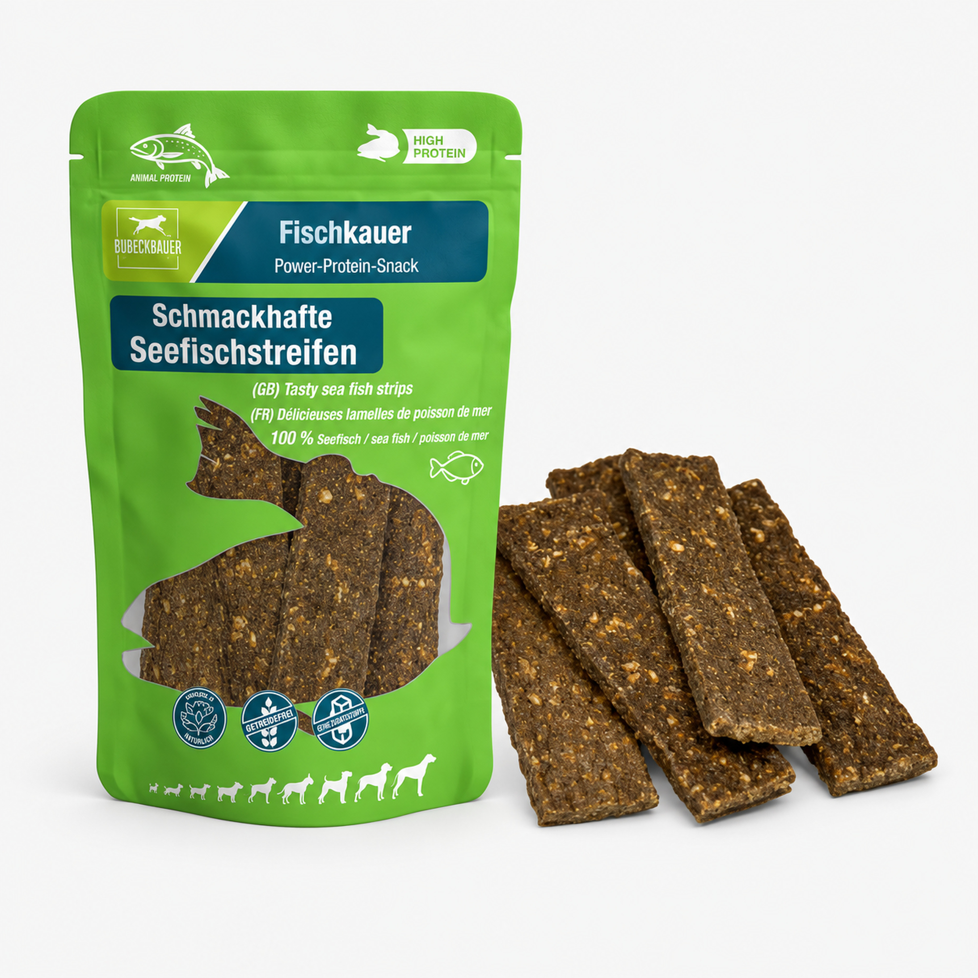 DAUERKAUER Fischkauer Seefischstreifen WOLTERS cat & dog GmbH