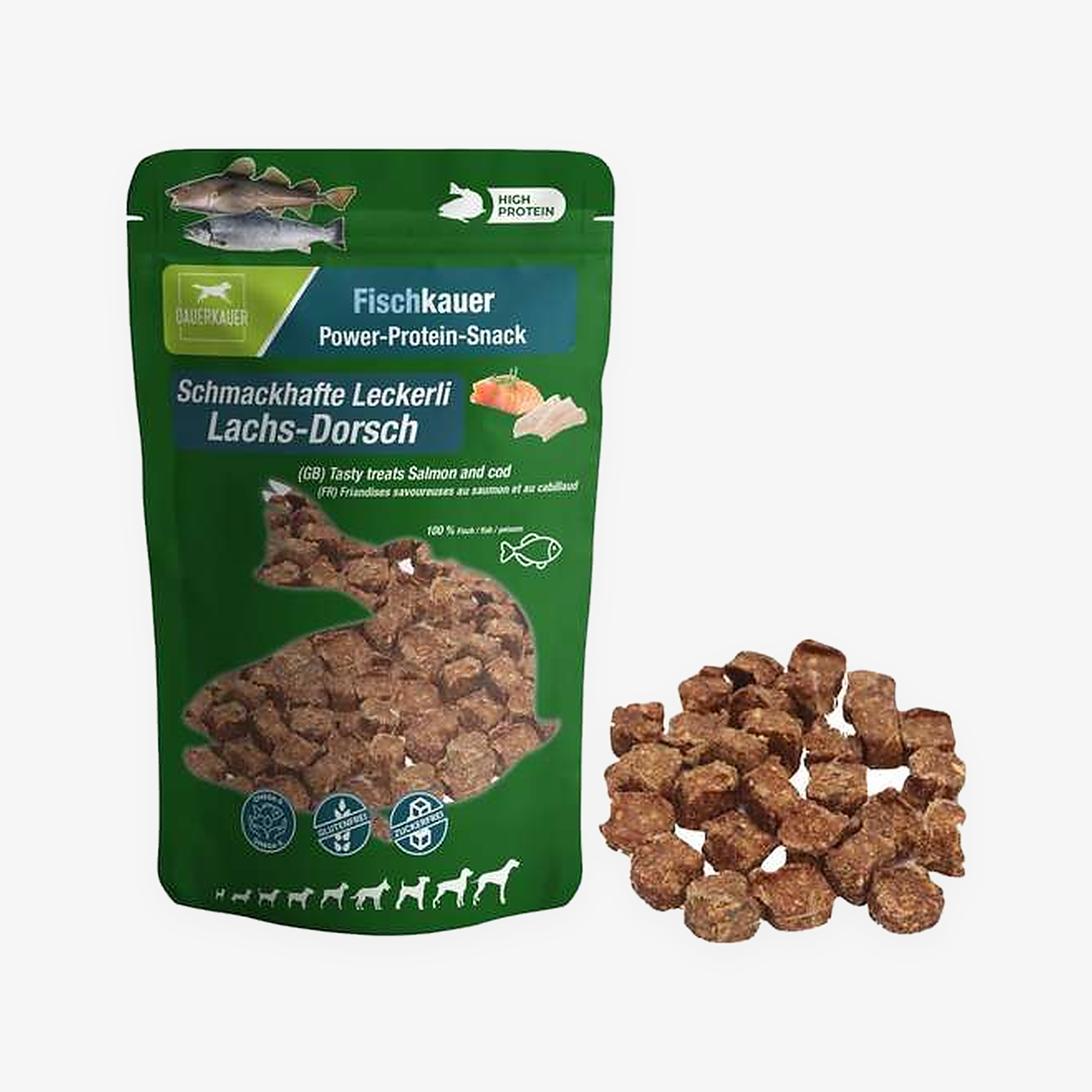 DAUERKAUER Fischkauer Lachs-Dorsch Leckerli WOLTERS cat & dog GmbH