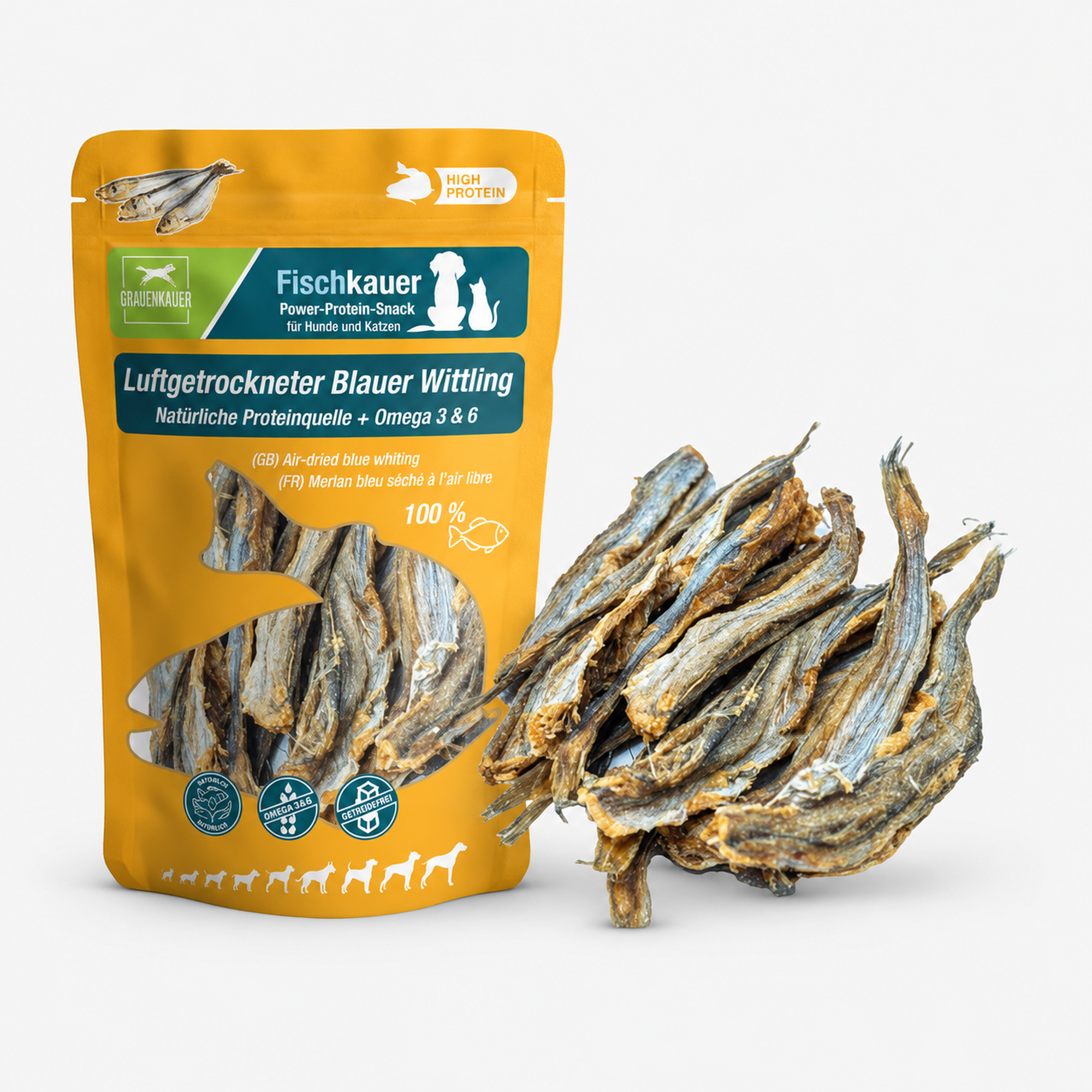 DAUERKAUER Fischkauer Blauer Wittling WOLTERS cat & dog GmbH