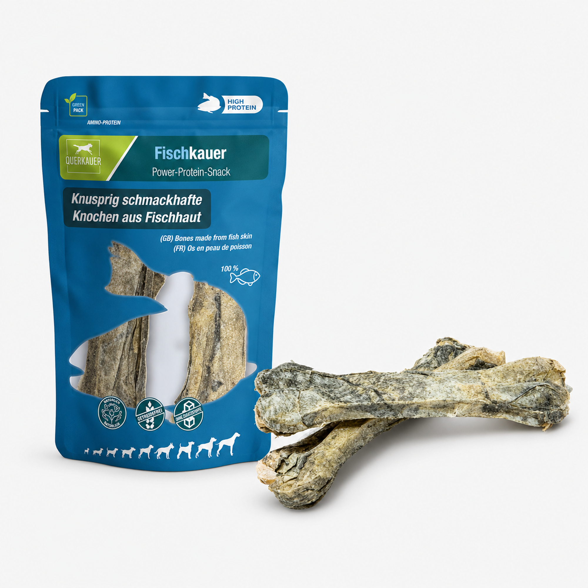 DAUERKAUER Fischkauer Fischhaut Knochen WOLTERS cat & dog GmbH