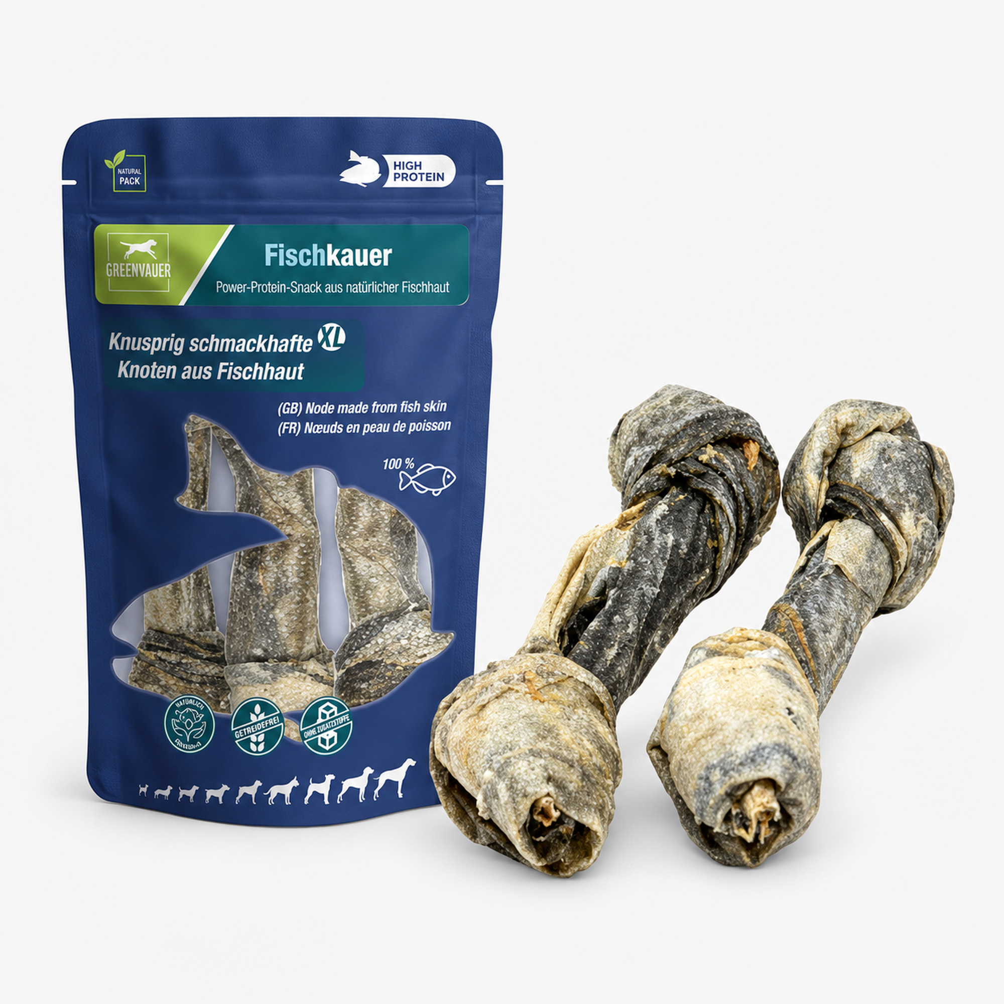 DAUERKAUER Fischkauer Fischhaut Knoten WOLTERS cat & dog GmbH